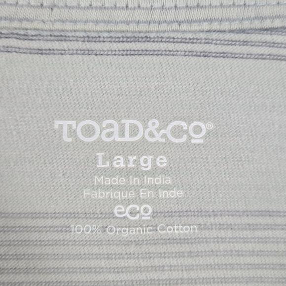 Toad & Co Jack Short Sleeve Polo Grey Stripe Size Large - Picture 3 of 4